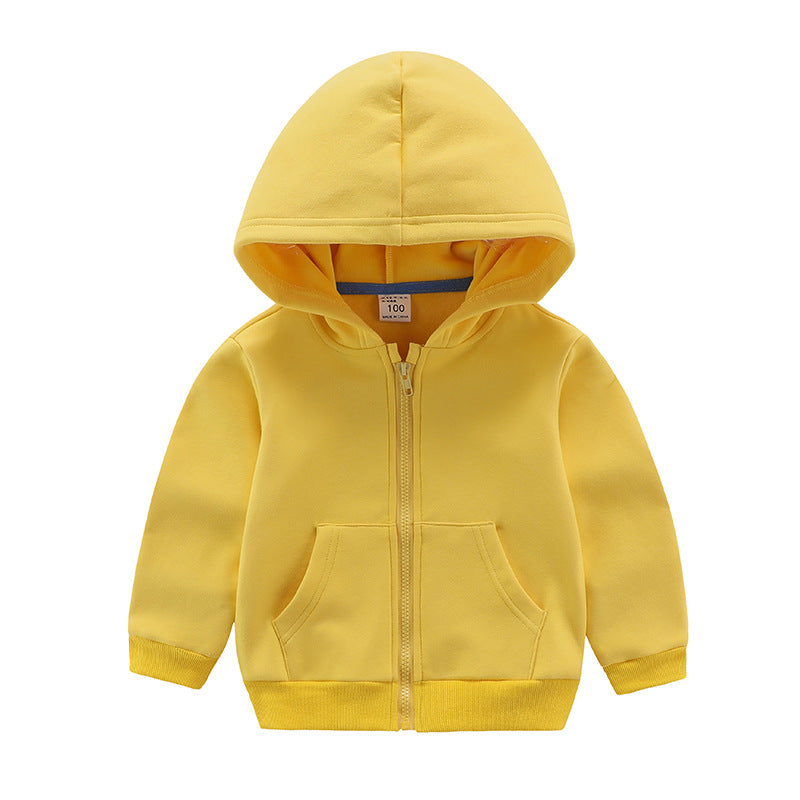 Autumn Winter New Zip Hooded Boys Girls Clothing Kids Fleece Hoodi