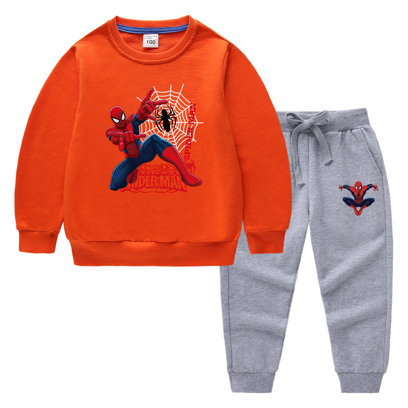 Children's Hoodie and Pants Cartoon Two-Piece Set Baby Cotton Long Sleeve Outfit