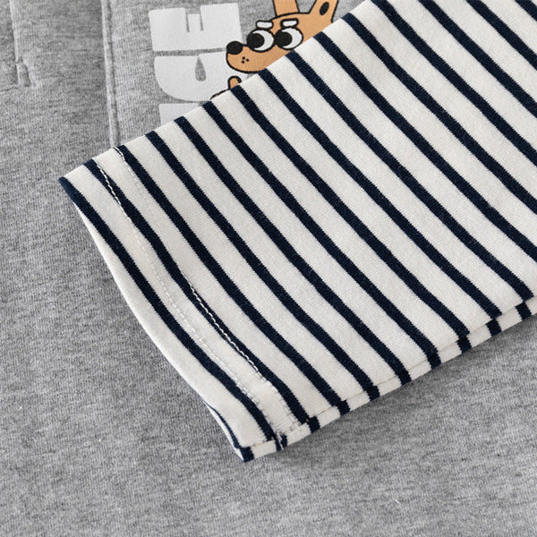 T-shirt Garçon Manches Longues Col Polo Effet Superposé