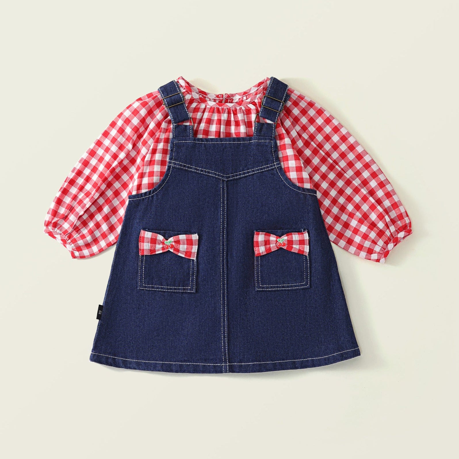 Mädchen süßes Jeans-Overall-Kleid-Set