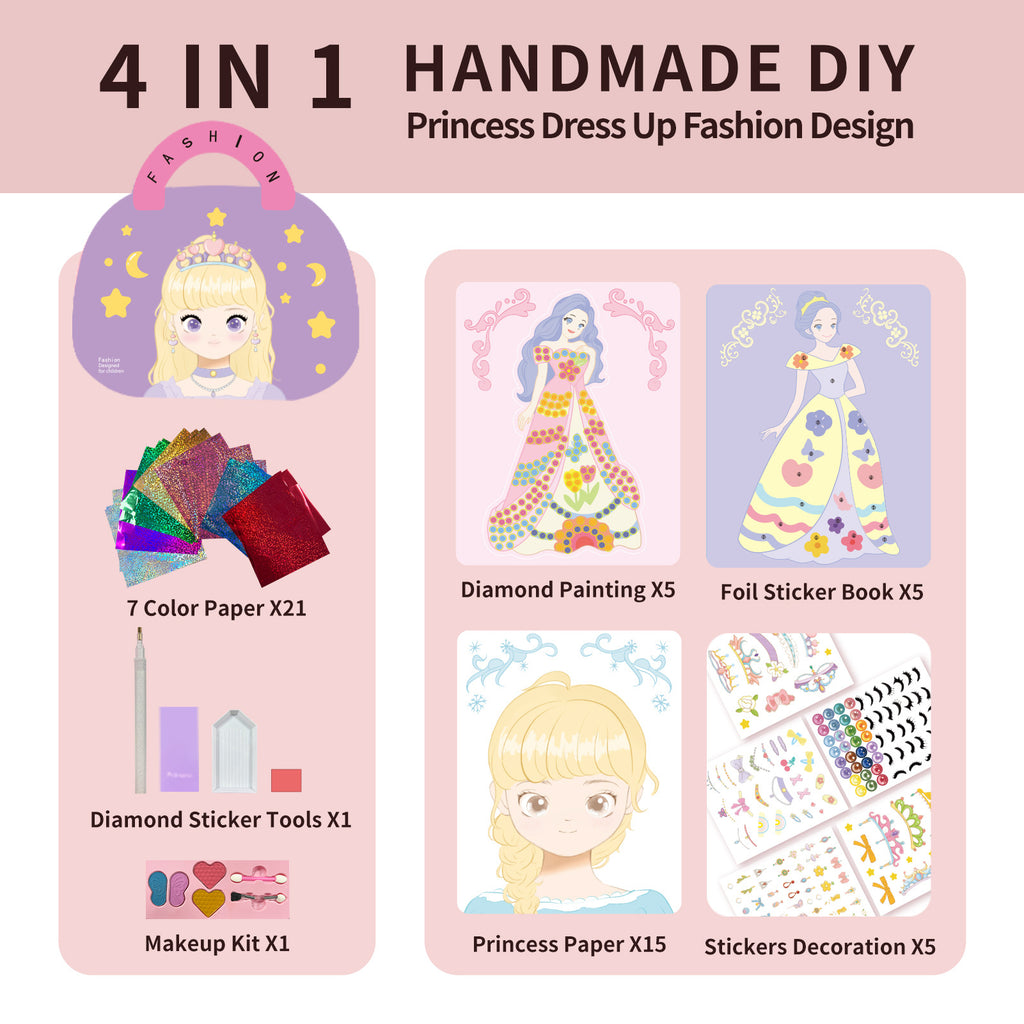 Princess Diamond Sticker DIY Quiet Book for Kids – Fun & Calm Activity