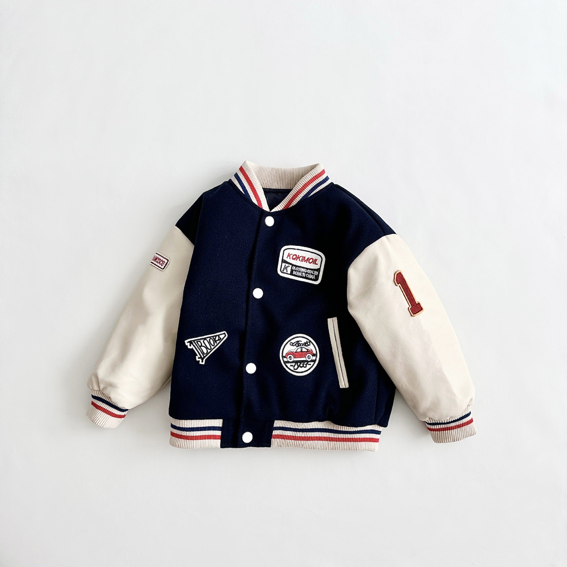 Kids Baseball Jacket Padded Coat Trendy Cotton Outerwear Winter Jacket