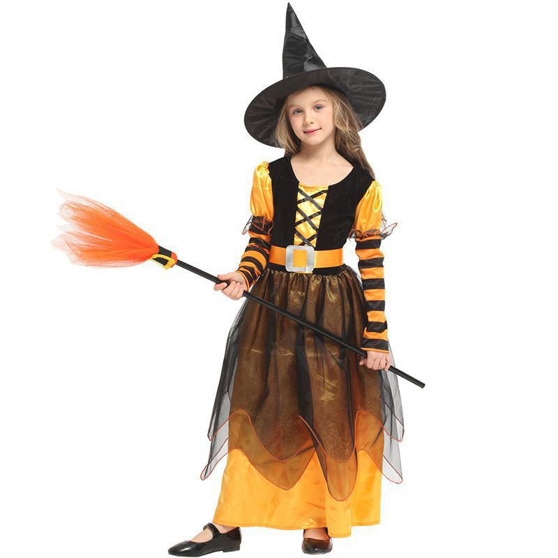 Kids Witch Princess Costume Set for Halloween & School Play