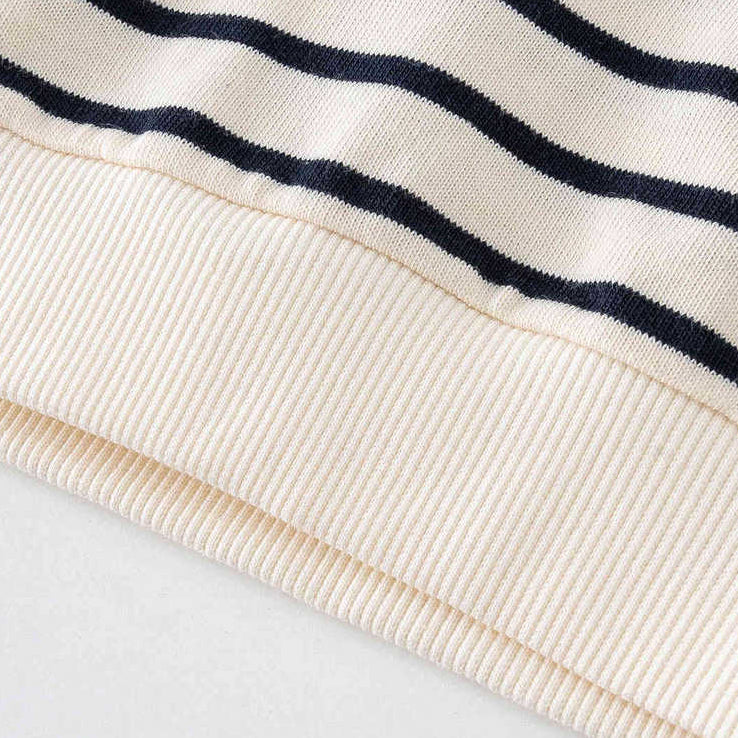 Boys Cartoon Striped Bear Athletic Tracksuit Set