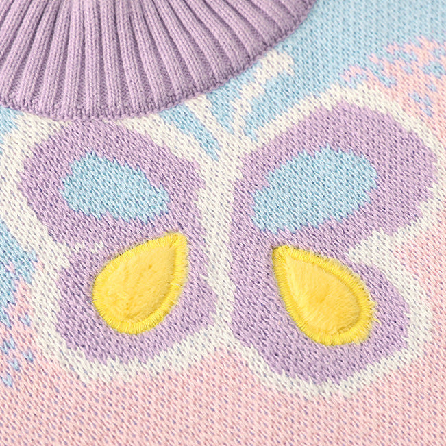 Suéter cálido con degradado de color para niñas