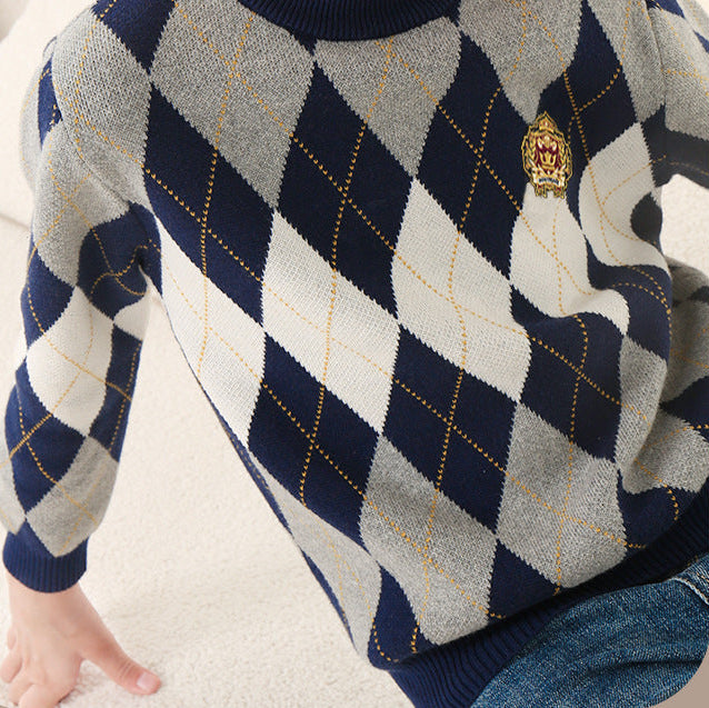 Boys Preppy Style Thick Warm Sweater