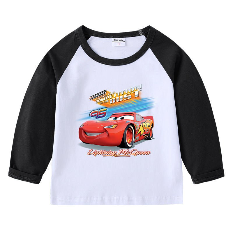 Children's T-Shirt Round Neck Cartoon Long Sleeve Top Base Layer