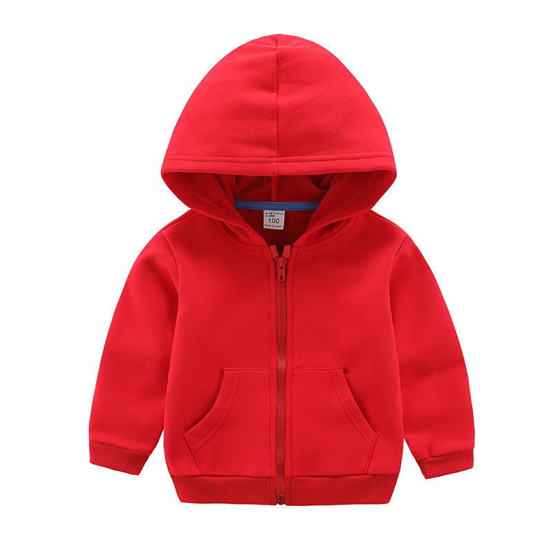 Autumn Winter New Zip Hooded Boys Girls Clothing Kids Fleece Hoodi