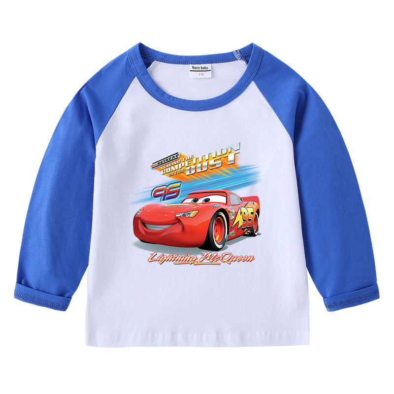 Children's T-Shirt Round Neck Cartoon Long Sleeve Top Base Layer