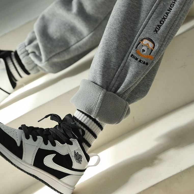 Boys’ Embroidered Bear Sweatpants