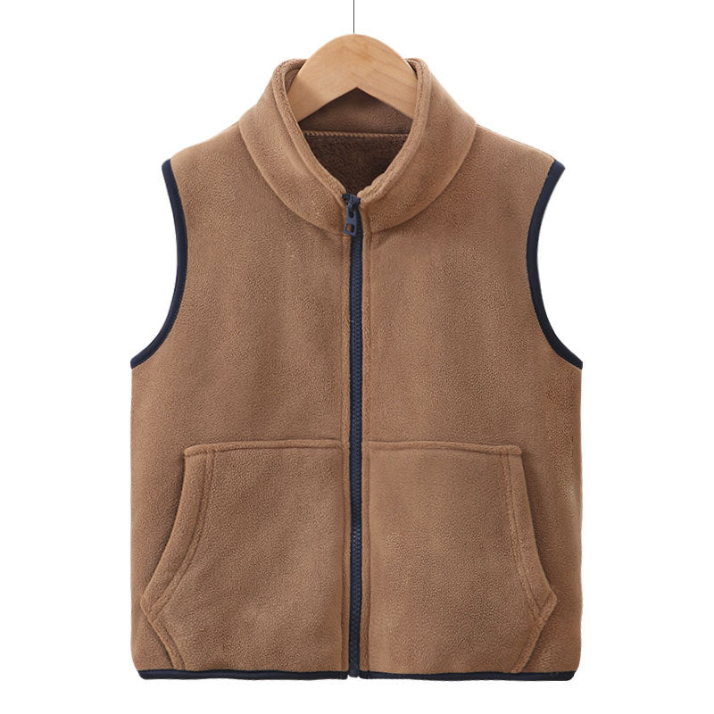 Kids Vest Autumn Winter Fleece Lined Thick Boys Girls Sherpa Fleece Vest