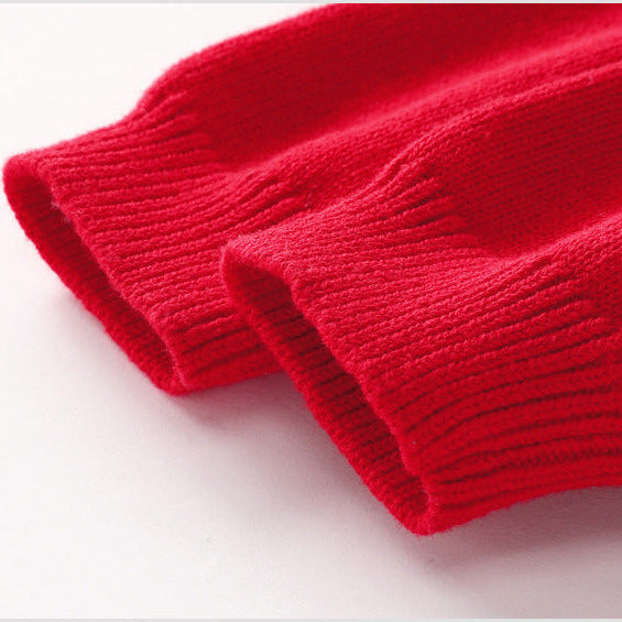 Kids Christmas Bear Crew Neck Knit Sweater