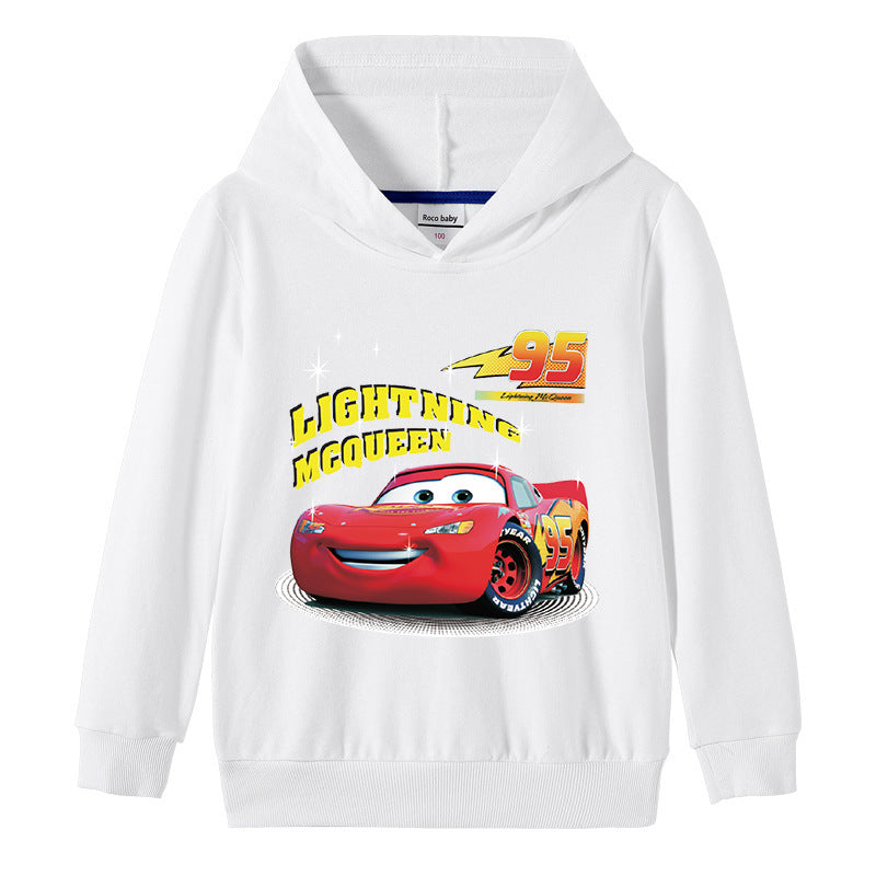 Boys Cars Hooded Sweatshirt Kids Baby Pullover Top