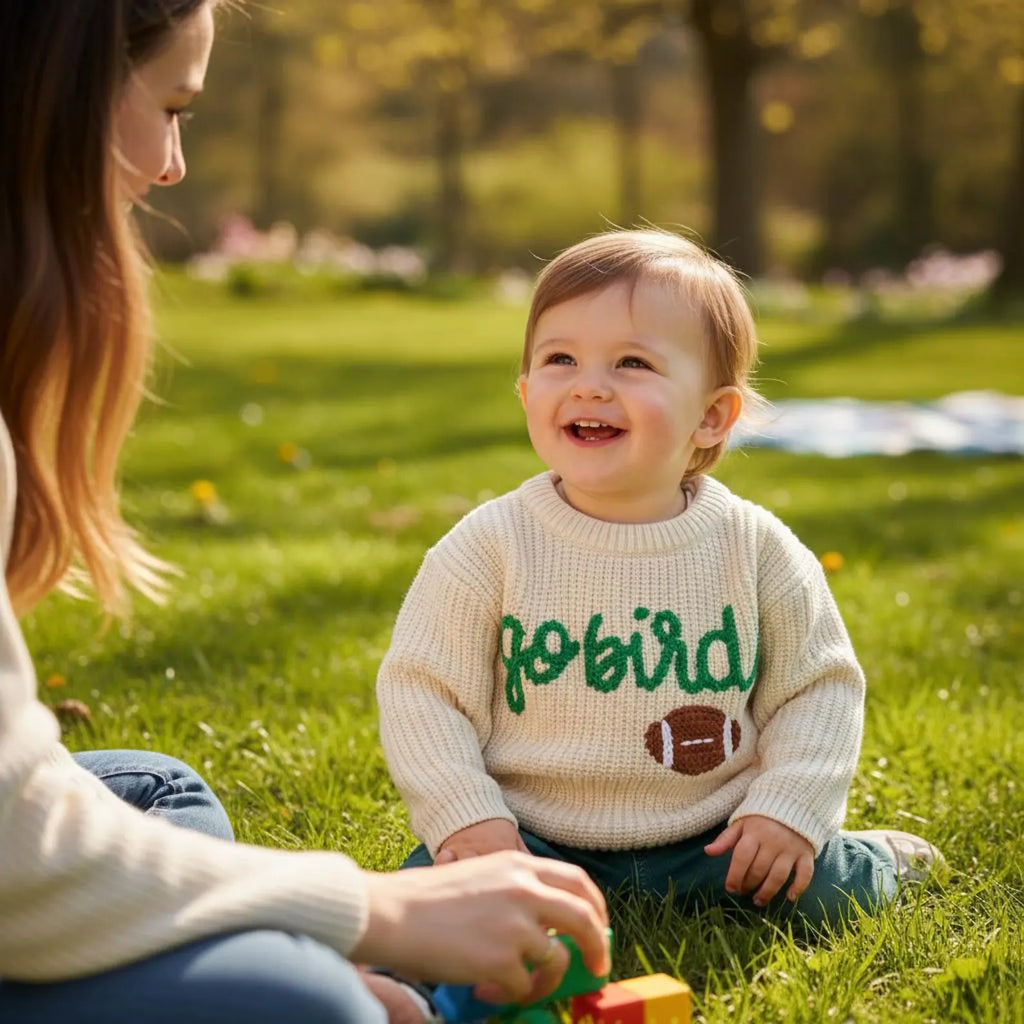 Suéter cálido de fútbol lindo para bebé niño pequeño