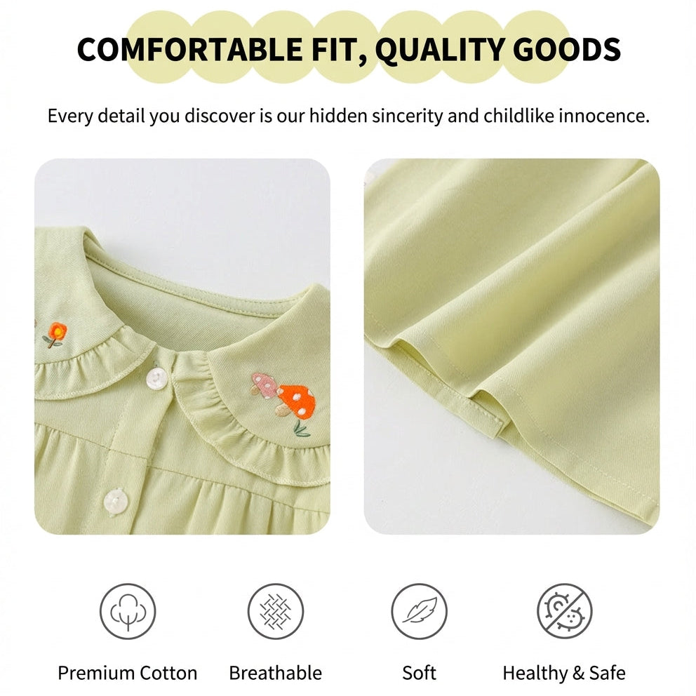 Girls’ Cotton Stylish Basic Long Sleeve Shirt