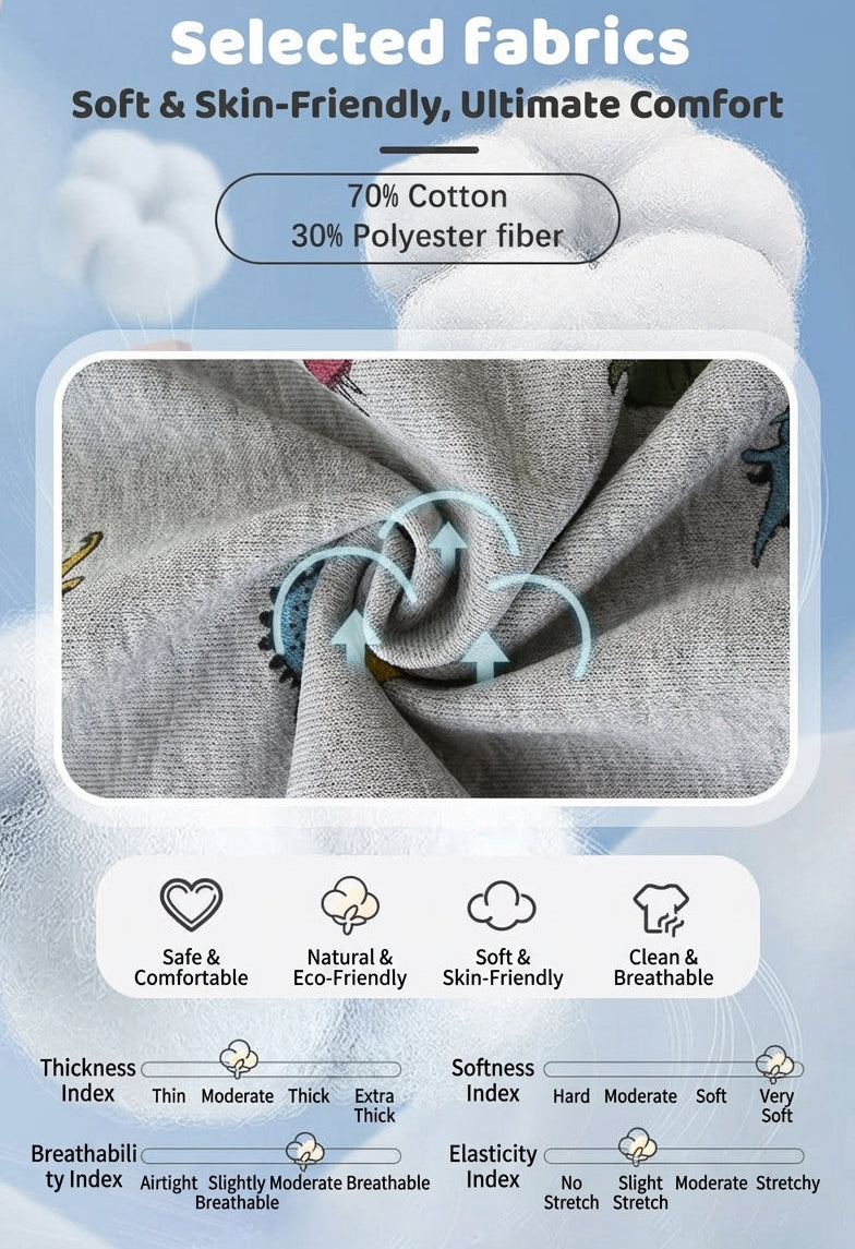 Boys’ Dinosaur Graphic Hooded Cotton Jacket