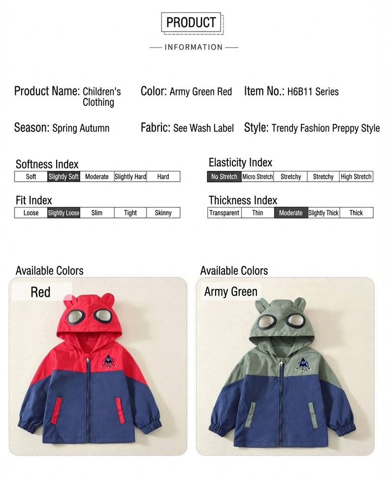 Boys’ Rocket Graphic Goggle Hooded Jacket