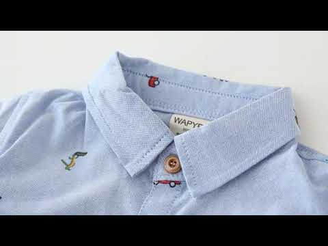 Boys’ Casual Long Sleeve Cartoon Print Shirt