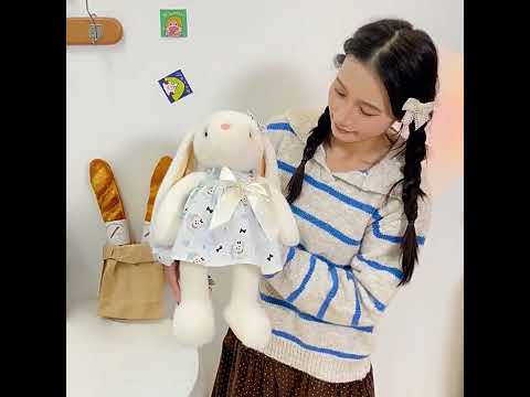 Cute Long Ear Bunny Comfort Plush Doll with Dress