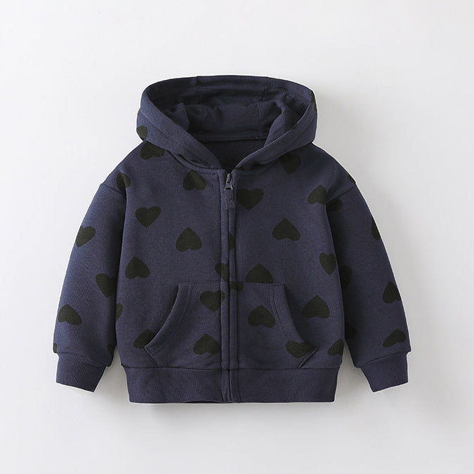 Girls Hooded Zip Up Cute Jacket