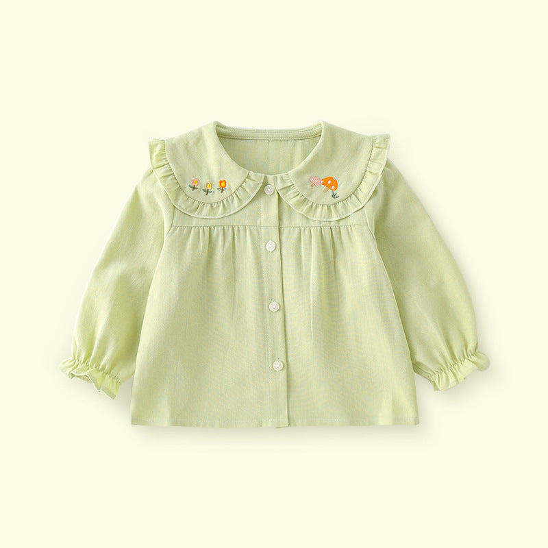 Girls’ Cotton Stylish Basic Long Sleeve Shirt