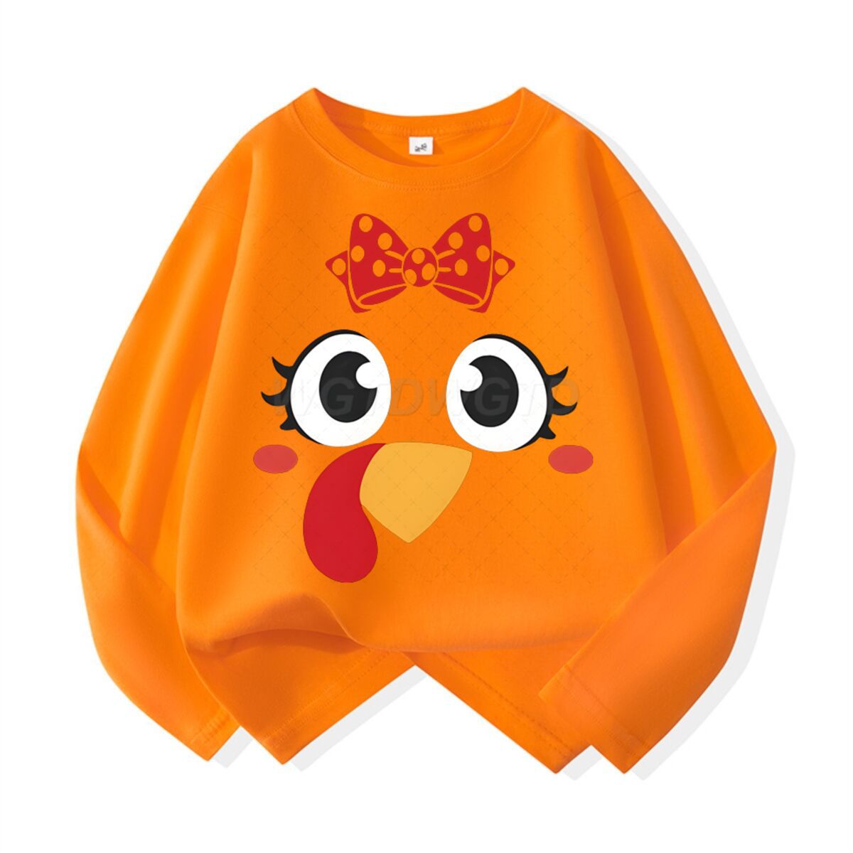Kids Cute Turkey Long Sleeve Cotton T-Shirt