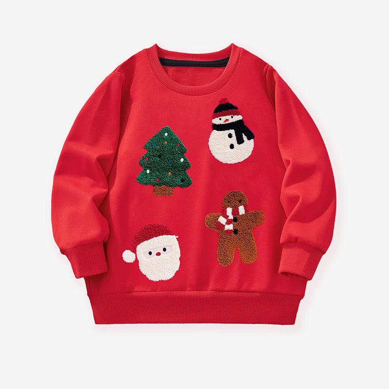 Christmas Kids Cartoon Embroidered Sweater