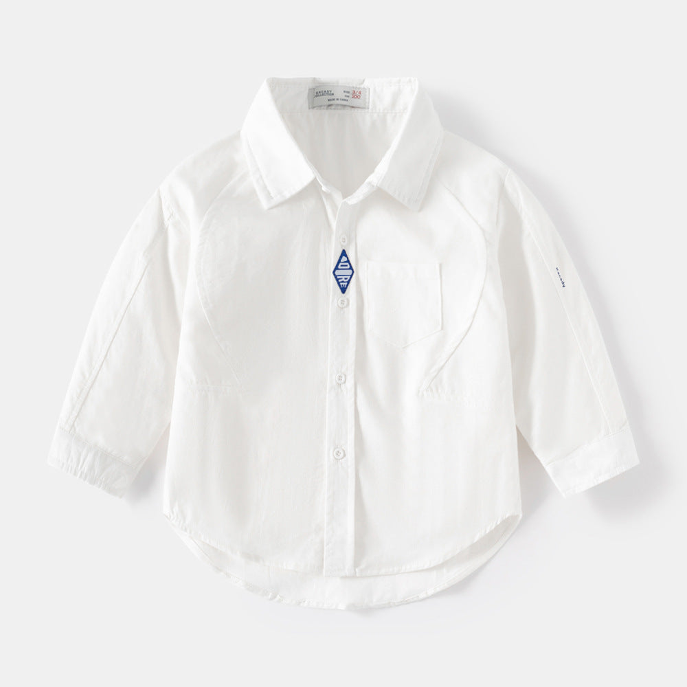 Boys’ Relaxed Casual Cotton Long Sleeve Shirt