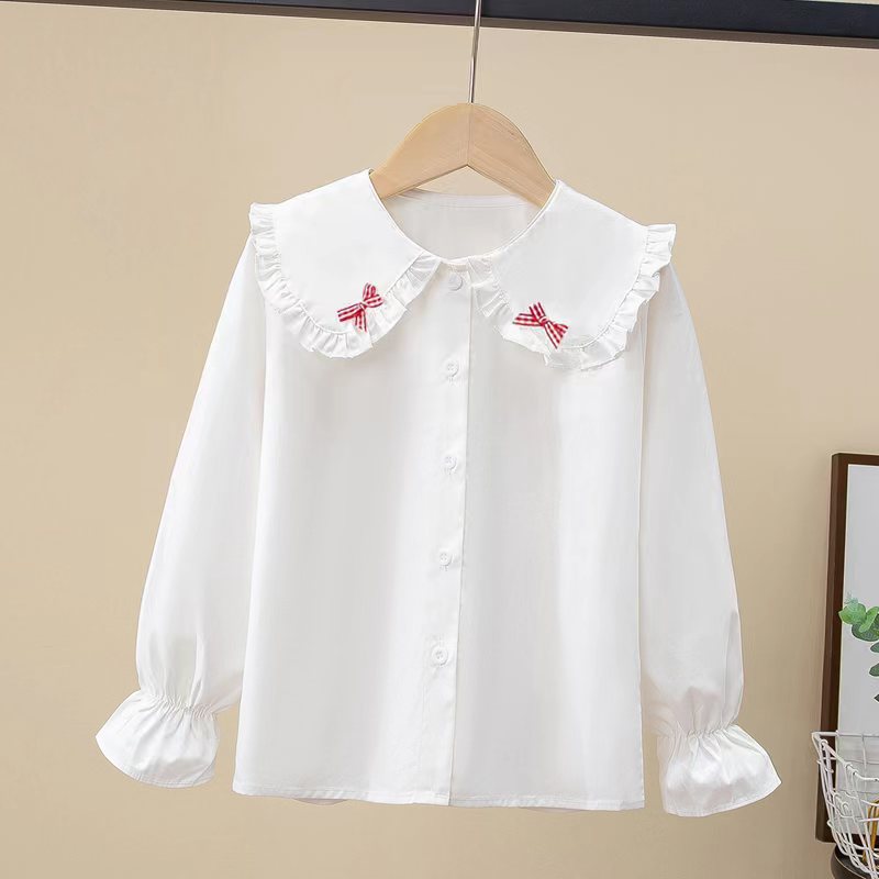 Girls’ Casual Relaxed Cotton Long Sleeve Shirt