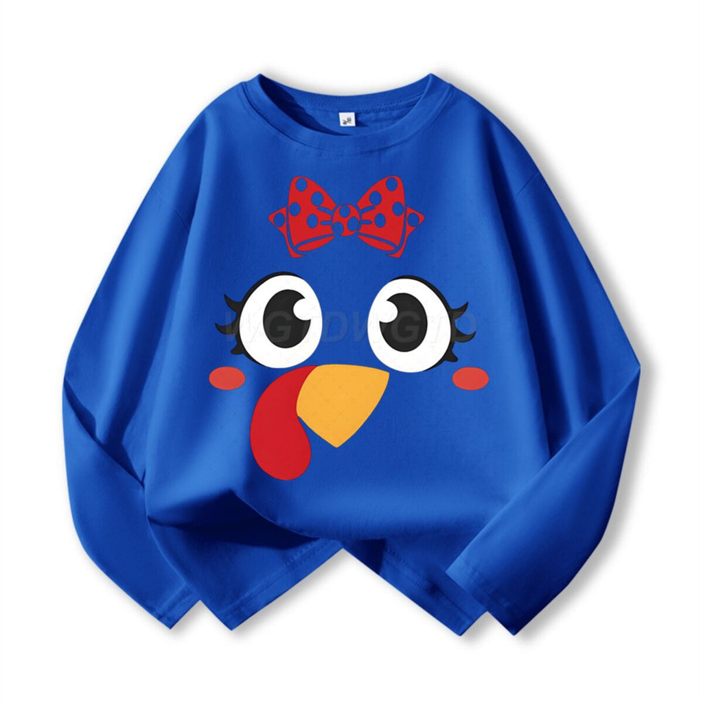 Kids Cute Turkey Long Sleeve Cotton T-Shirt