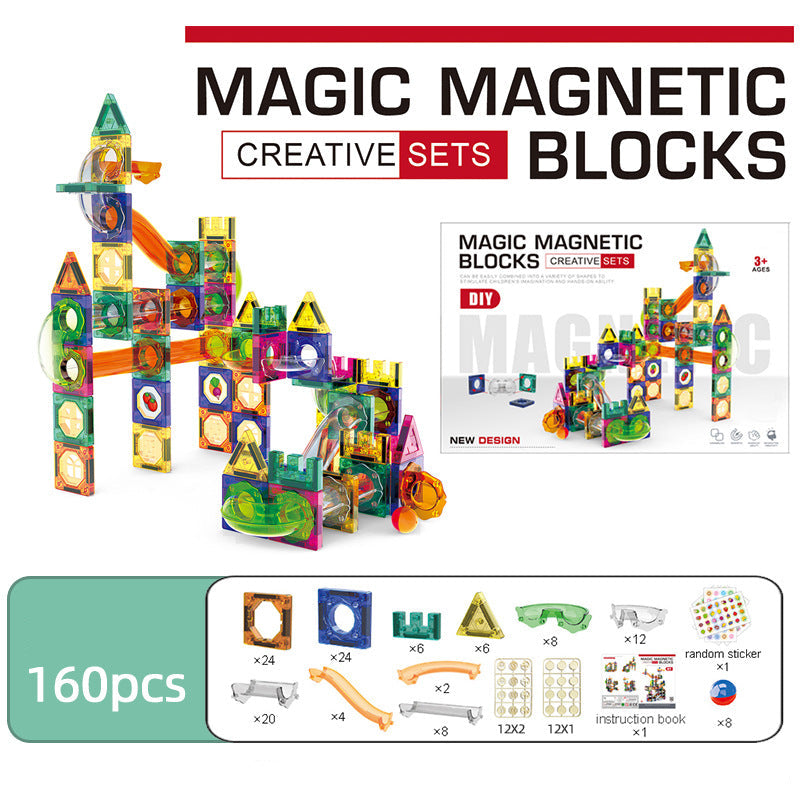 Kids’ Magnetic Marble Run STEM Building Blocks Set