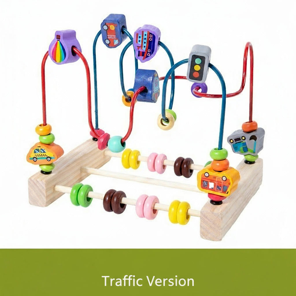 Laberinto de cuentas de madera para niños