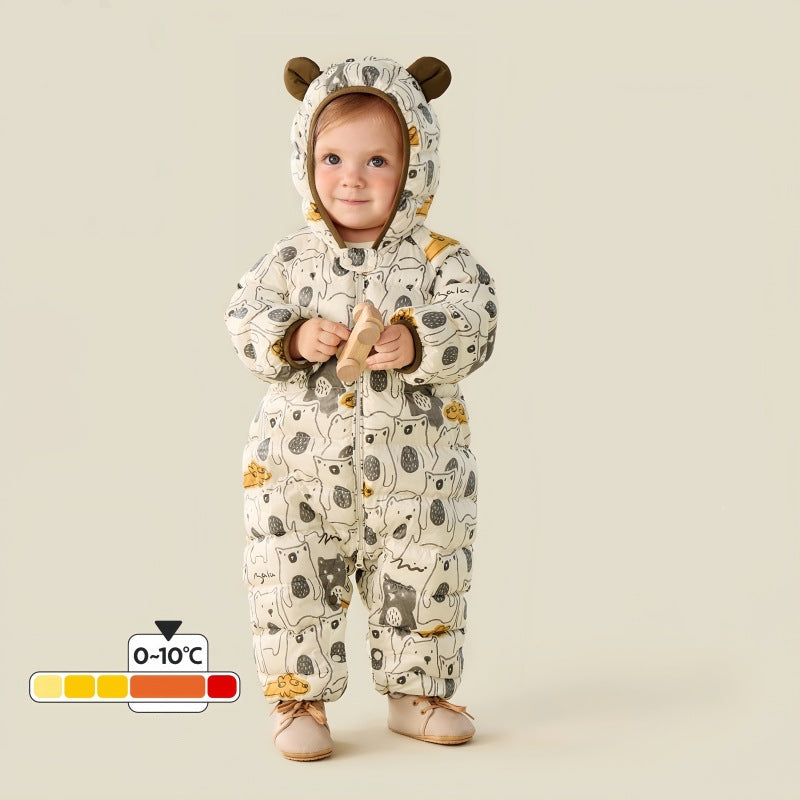 Chaqueta de plumón con capucha y abrigo para bebé para exteriores