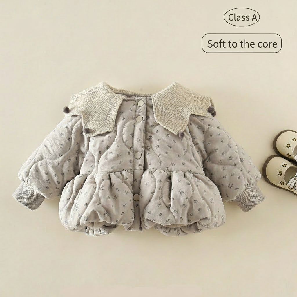 Chaqueta acolchada gruesa y cálida para bebé niña, suave y delicada con la piel