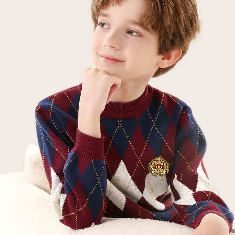 Boys Preppy Style Thick Warm Sweater