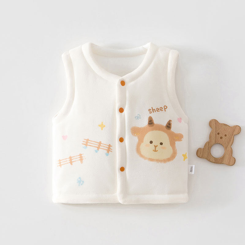 Baby-Freizeitweste, dick und warm, mit Cartoon-Motiven