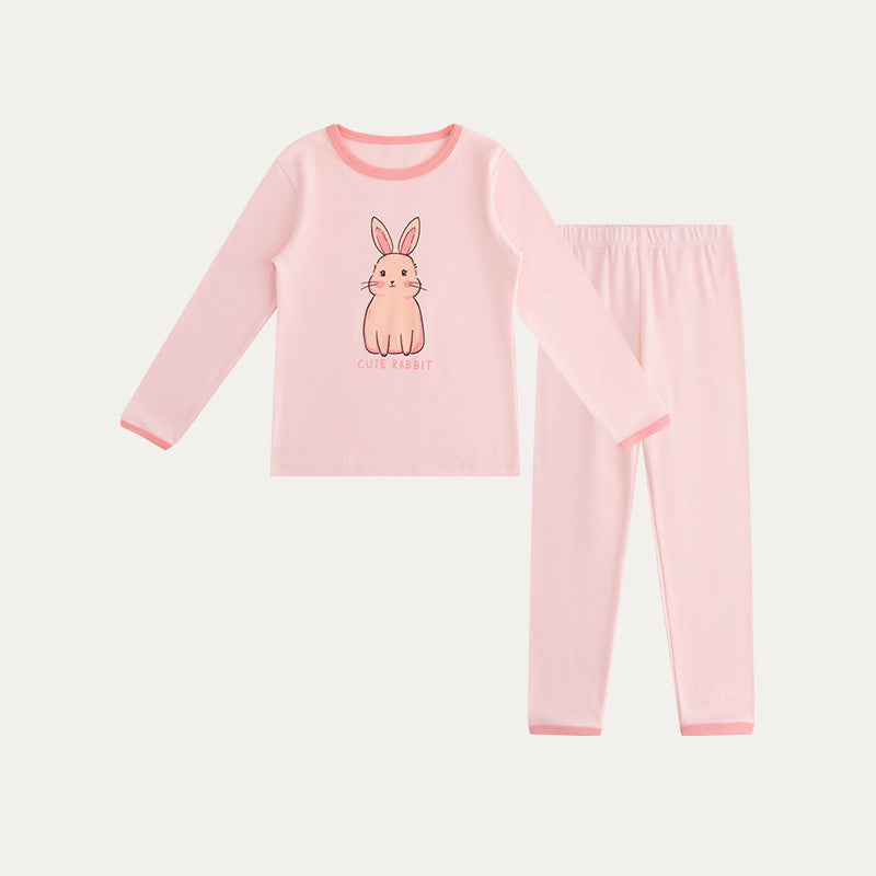 Girls Printed Bunny Casual Sleepwear Set