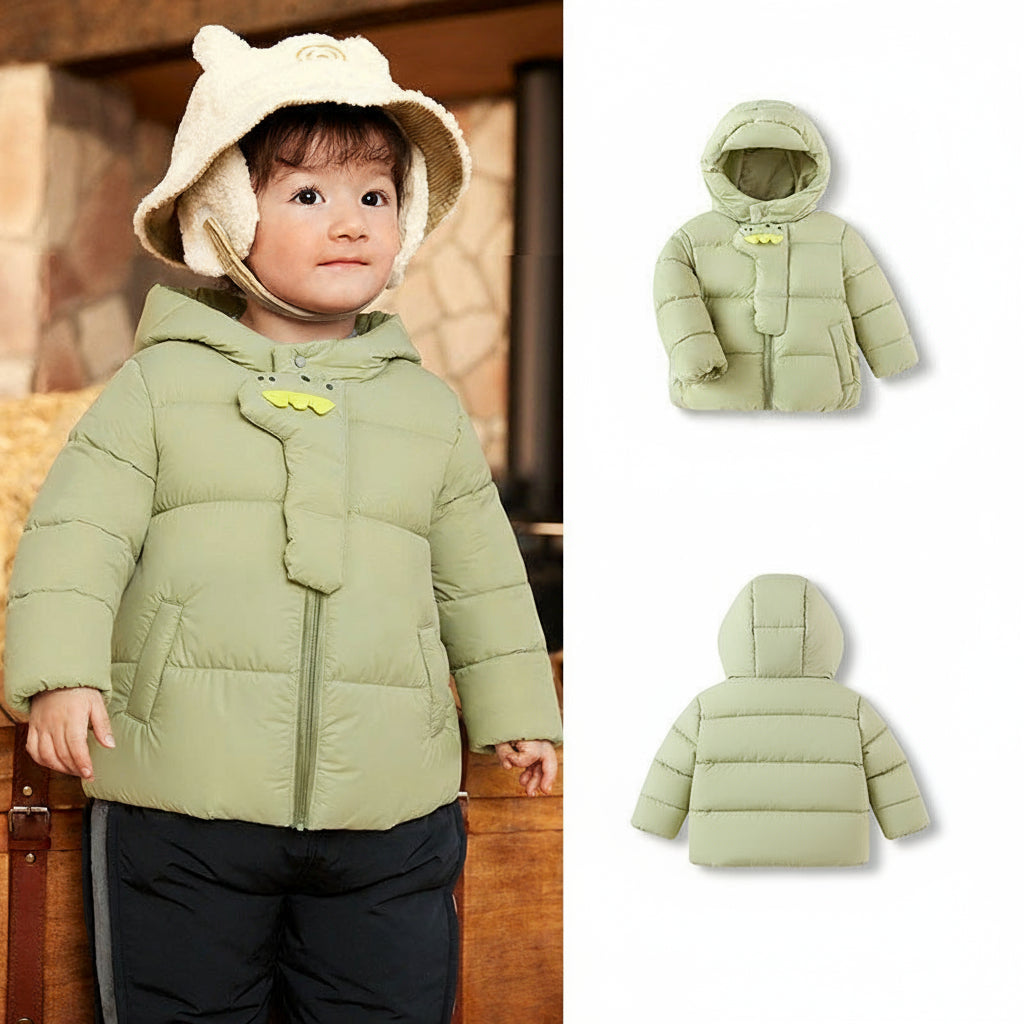 Chaqueta de plumón gruesa y cálida con capucha para niños