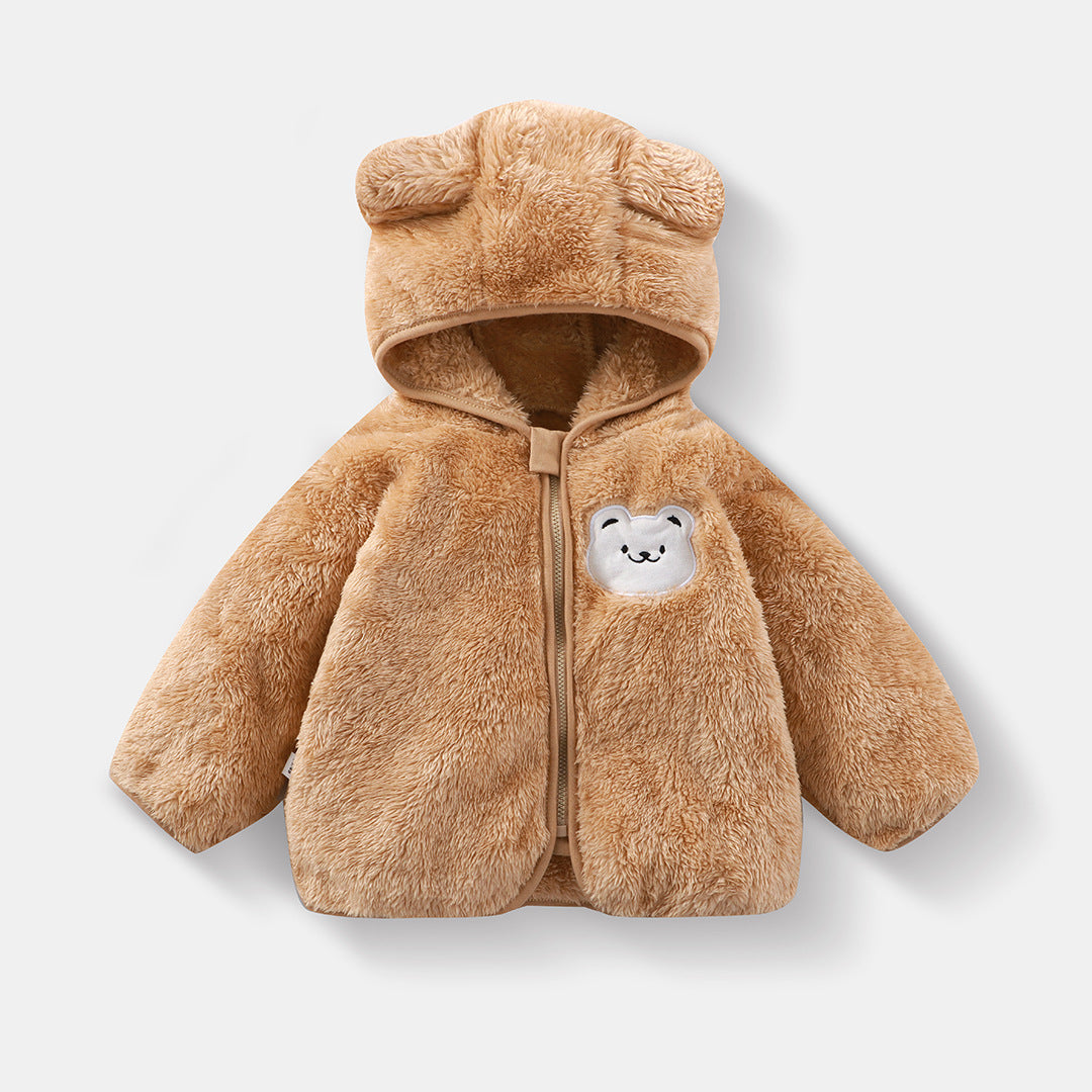 Fleecegefütterte Kapuzen-Loungewear für Kinder Herbst Winter