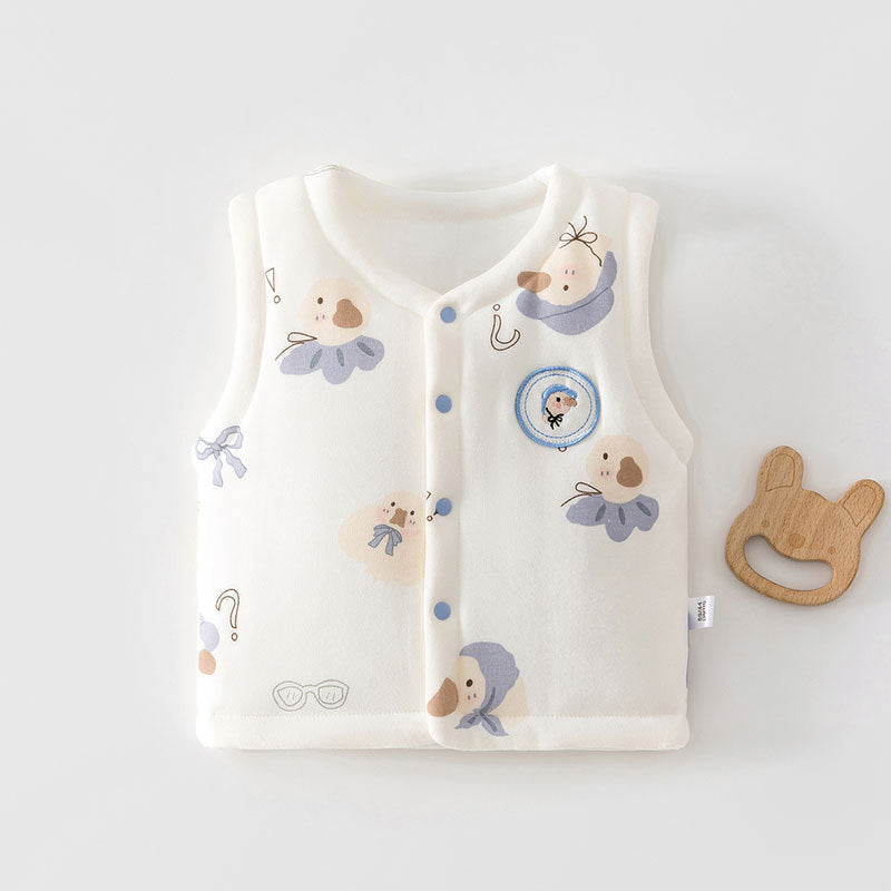Baby-Freizeitweste, dick und warm, mit Cartoon-Motiven
