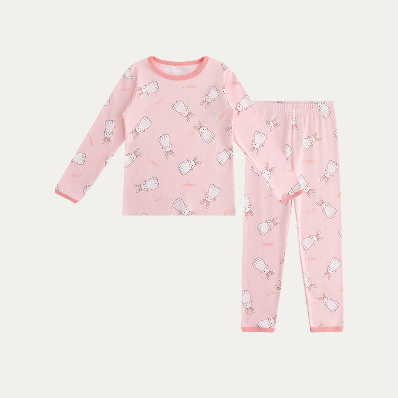 Girls Printed Bunny Casual Sleepwear Set