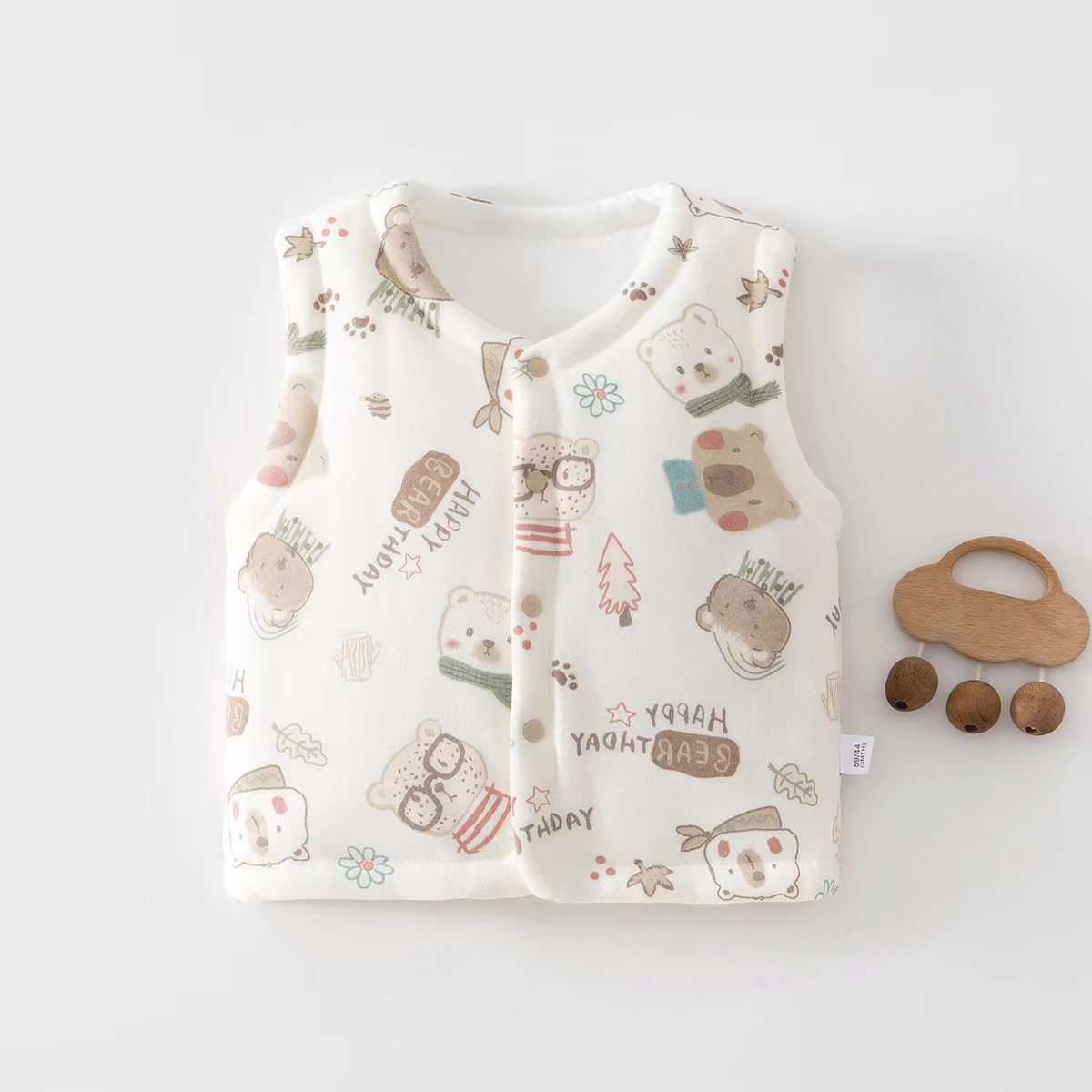 Baby-Freizeitweste, dick und warm, mit Cartoon-Motiven