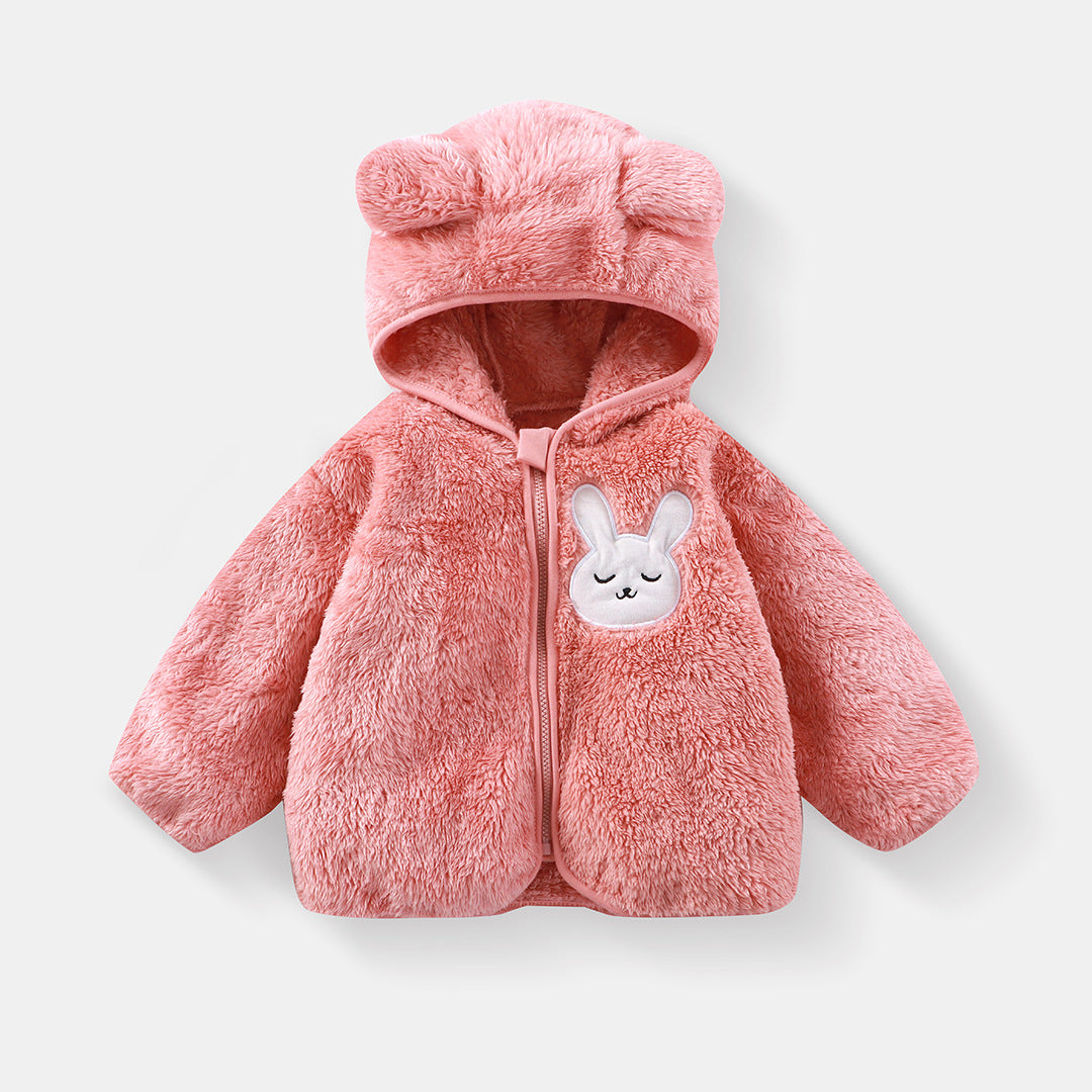 Fleecegefütterte Kapuzen-Loungewear für Kinder Herbst Winter