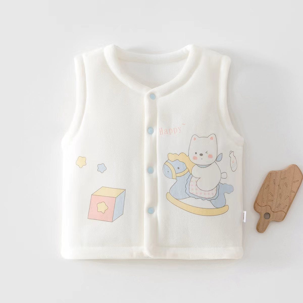 Baby-Freizeitweste, dick und warm, mit Cartoon-Motiven