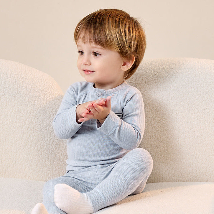 Kinder Warmer, weicher Thermo-Loungewear-Pyjama aus Bambusfaser